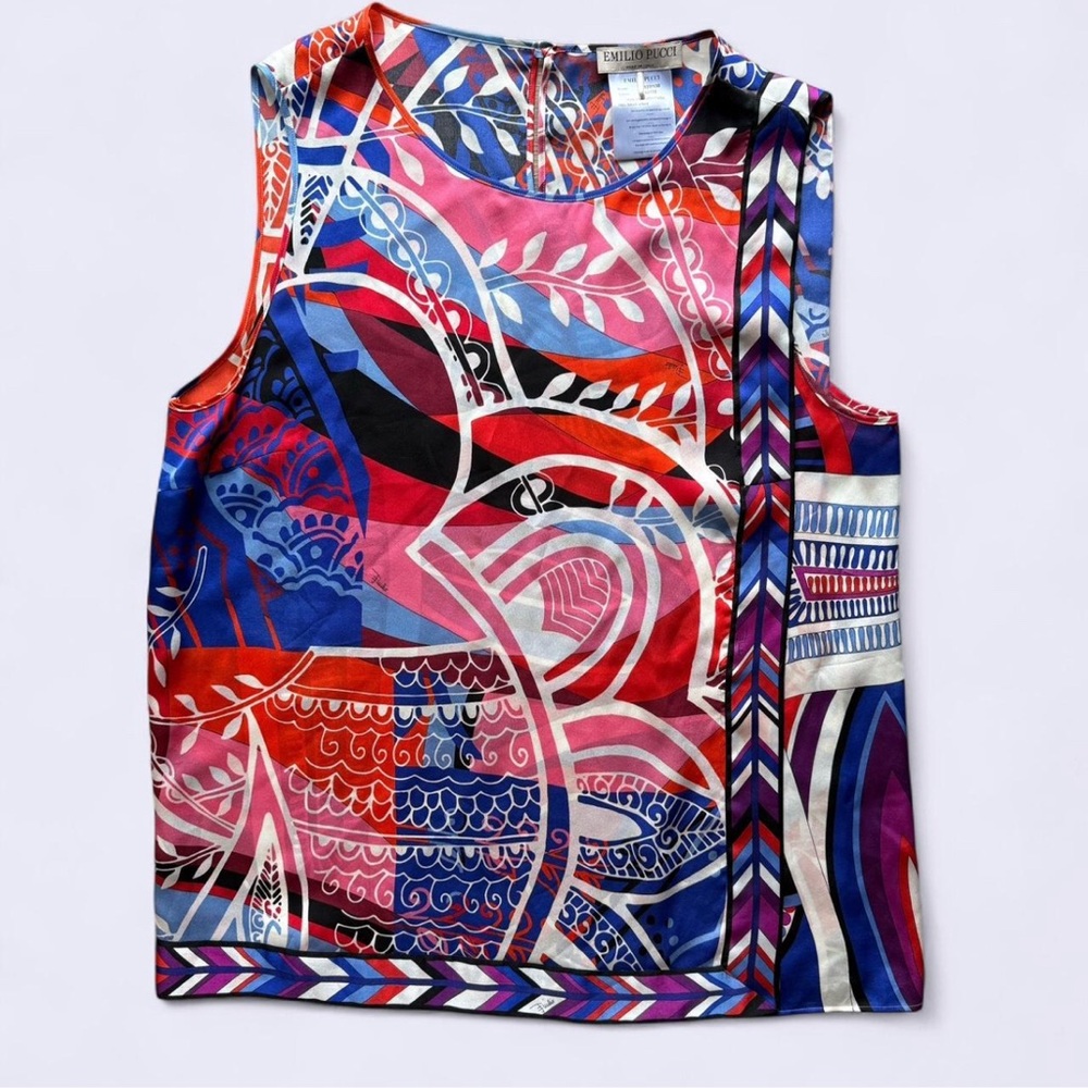 Emilio Pucci Multicolor Abstract Blouse size 10